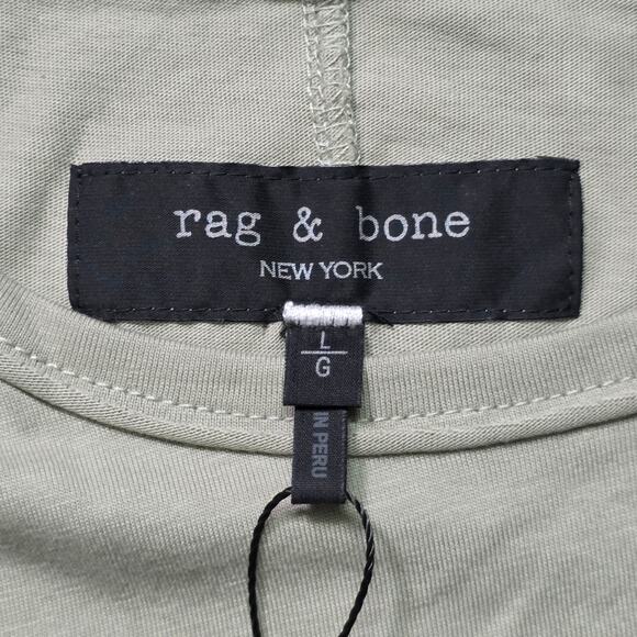 rag & bone Gravity Classic T-Shirt Men L Olive Vetiver Crew Neck - Picture 3 of 8